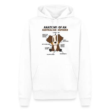 Anatomie d’un shepherd australien doux chiens - Sweat à capuche Premium bio Homme - blanc - Devant - Nico (187cm)
