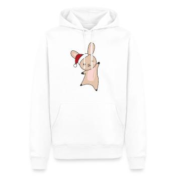 Hase fröhliche Weihnachten Winter Tiere Hasen - Männer Premium Bio Hoodie - Weiß - Vorne - Nico (187cm)