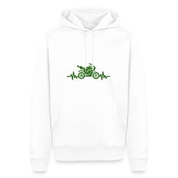 Heartbeat Motorrad - Maschine Motorsport Freiheit - Männer Premium Bio Hoodie - Weiß - Vorne - Nico (187cm)