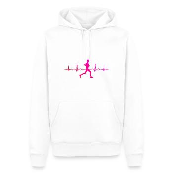Damen Rennen Herren Fitness Laufen Joggen - Männer Premium Bio Hoodie - Weiß - Vorne - Nico (187cm)