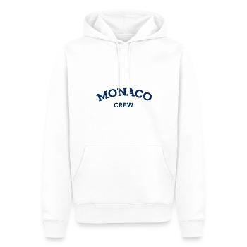 Monaco Crew - Monte Carlo - Mer Méditerranée - Sweat à capuche Premium bio Homme - blanc - Devant - Nico (187cm)
