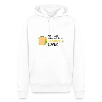 Mon cœur appartient au cadeau de l’amateur de sandwich - Sweat à capuche Premium bio Homme - blanc - Devant - Nico (187cm)