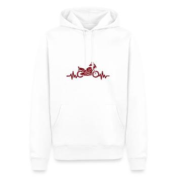 Heartbeat Motorrad - Maschine Motorsport Freiheit - Männer Premium Bio Hoodie - Weiß - Vorne - Nico (187cm)