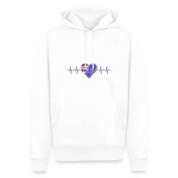 Australia, Down Under - Männer Premium Bio Hoodie - Weiß - Vorne - Nico (187cm)