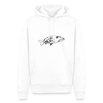 Sinistre patrouille de mérous en mer - Sweat à capuche Premium bio Homme - blanc - Devant - Nico (187cm)