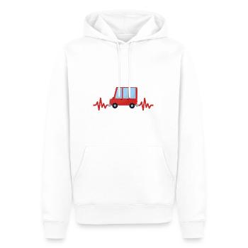 Auto - Wagen - Herzschlag - Autobus - Style - Männer Premium Bio Hoodie - Weiß - Vorne - Nico (187cm)