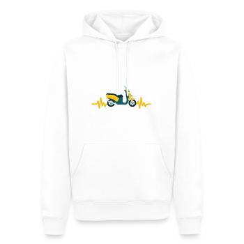 Heartbeat Moto - Scooter Mobylette - Sweat à capuche Premium bio Homme - blanc - Devant - Nico (187cm)