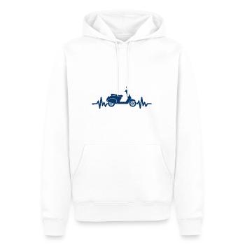 Heartbeat Moto - Scooter Mobylette - Sweat à capuche Premium bio Homme - blanc - Devant - Nico (187cm)