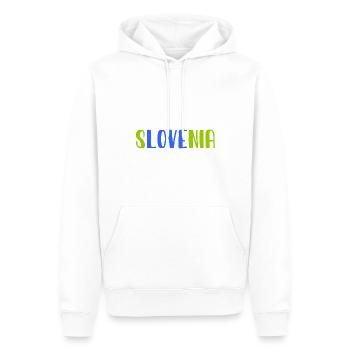 I love Slovenia Slowenien Slovenija Herz Heart - Männer Premium Bio Hoodie - Weiß - Vorne - Nico (187cm)