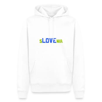 I love Slovenia Slowenien Slovenija Herz Heart - Männer Premium Bio Hoodie - Weiß - Vorne - Nico (187cm)