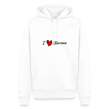 I love Slovenia Slowenien Slovenija Herz Heart - Männer Premium Bio Hoodie - Weiß - Vorne - Nico (187cm)