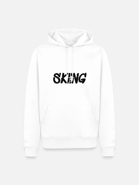 Skifahren, Skiing, Ski - Männer Premium Bio Hoodie - Weiß