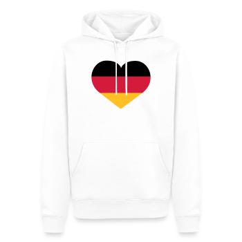 Deutschland Herz | Herz | Heart - Sweat à capuche Premium bio Homme - blanc - Devant - Nico (187cm)