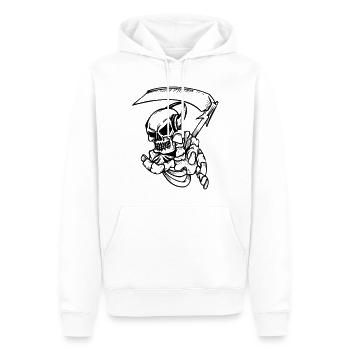 Skelett mit Sense - Männer Premium Bio Hoodie - Weiß - Vorne - Nico (187cm)