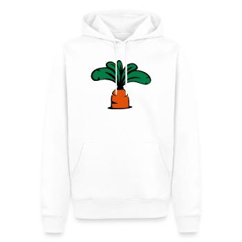 Möhre Icon - Männer Premium Bio Hoodie - Weiß - Vorne - Nico (187cm)