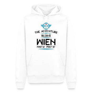Vienne - Sweat à capuche Premium bio Homme - blanc - Devant - Nico (187cm)