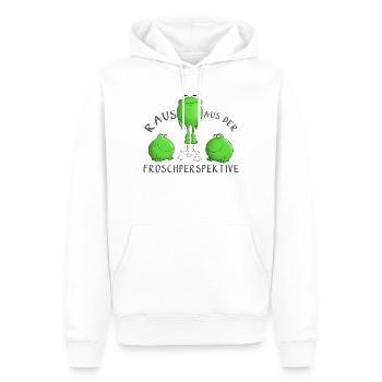 Motivation Frosch - Männer Premium Bio Hoodie - Weiß - Vorne - Nico (187cm)