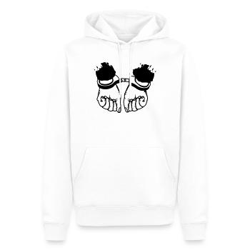 Hände und Handschellen - Männer Premium Bio Hoodie - Weiß - Vorne - Nico (187cm)