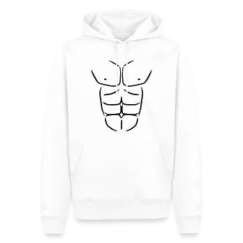 Sixpack Six pack Abdominals - Men’s Premium Organic Hoodie - white - Front - Nico (187cm)