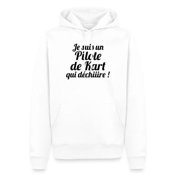 Go-Kart / Karting / Kart / Fahrer - Männer Premium Bio Hoodie - Weiß - Vorne - Nico (187cm)