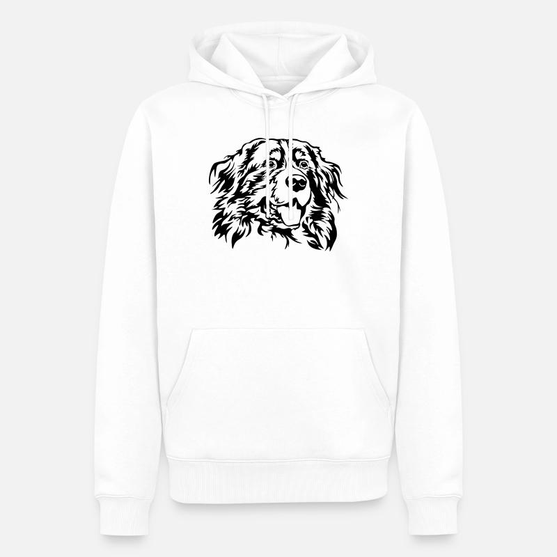 Tête de bouvier bernois - Sweat à capuche Premium bio Homme - blanc