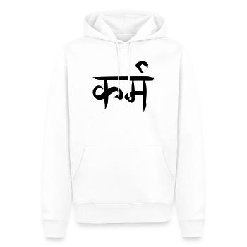 Karma-Sanskrit - Männer Premium Bio Hoodie - Weiß - Vorne - Nico (187cm)
