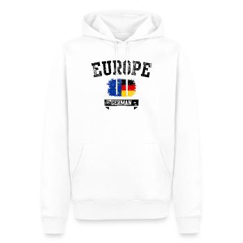 EU Deutschland Flagge Pinselmischung - Männer Premium Bio Hoodie - Weiß - Vorne - Nico (187cm)