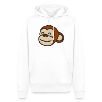 Monkey Head - Men’s Premium Organic Hoodie - white - Front - Nico (187cm)