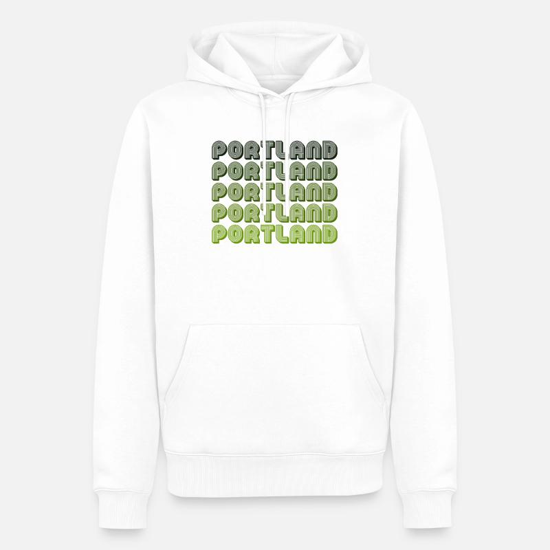 Portland Retro Gradient Muster - Männer Premium Bio Hoodie - Weiß