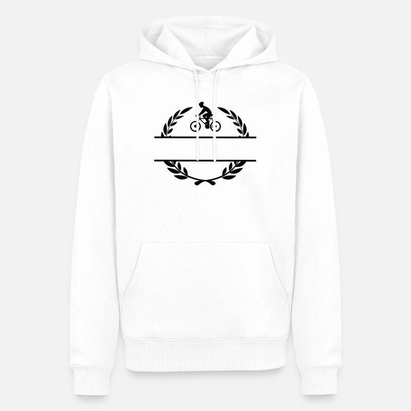 Radfahrer im Lorbeerkranz - Männer Premium Bio Hoodie - Weiß