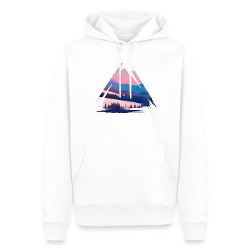 Pastel Mountain Sonnenuntergangsdreieck - Männer Premium Bio Hoodie - Weiß - Vorne - Nico (187cm)