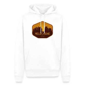 Melbourne Skyline Abzeichen - Männer Premium Bio Hoodie - Weiß - Vorne - Nico (187cm)