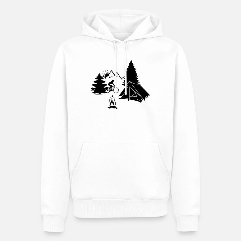 Camping de vacances à vélo - Sweat à capuche Premium bio Homme - blanc