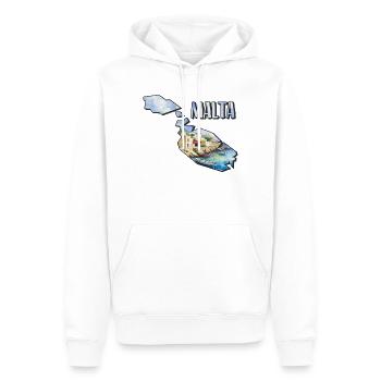 Aquarell Landkarte Malta - Männer Premium Bio Hoodie - Weiß - Vorne - Nico (187cm)