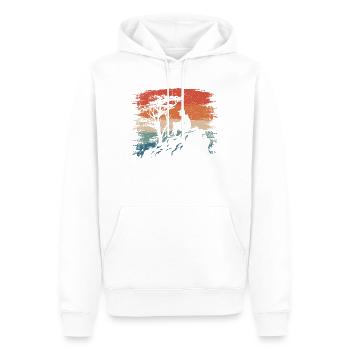Coucher de soleil Silhouette Falaise - Sweat à capuche Premium bio Homme - blanc - Devant - Nico (187cm)