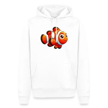 Poisson-clown - Sweat à capuche Premium bio Homme - blanc - Devant - Nico (187cm)