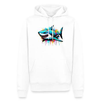 Requin - Sweat à capuche Premium bio Homme - blanc - Devant - Nico (187cm)
