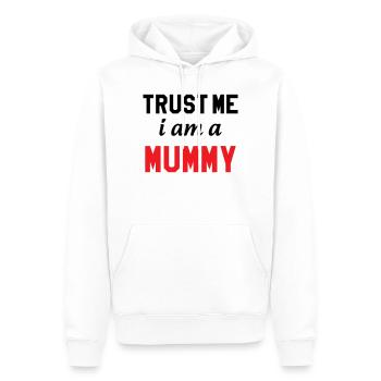 Crois moi, je suis une Maman ! - Sweat à capuche Premium bio Homme - blanc - Devant - Nico (187cm)