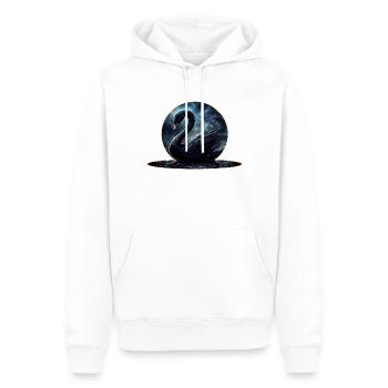 Galactic Grace: The Black Swan - Men’s Premium Organic Hoodie - white - Front - Nico (187cm)