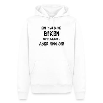 Biken Fahrrad Spruch für Biker BMX - Männer Premium Bio Hoodie - Weiß - Vorne - Nico (187cm)