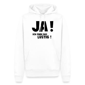 Lustig - Männer Premium Bio Hoodie - Weiß - Vorne - Nico (187cm)