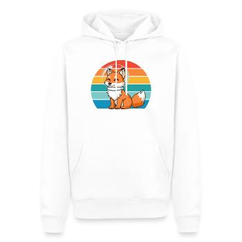 Astronauten Retro Raubtier Rotfuchs Fuchsliebhaber - Männer Premium Bio Hoodie - Weiß - Vorne - Nico (187cm)