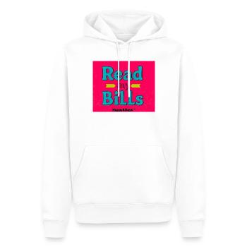Read My Bills Neon Design - Men’s Premium Organic Hoodie - white - Front - Nico (187cm)