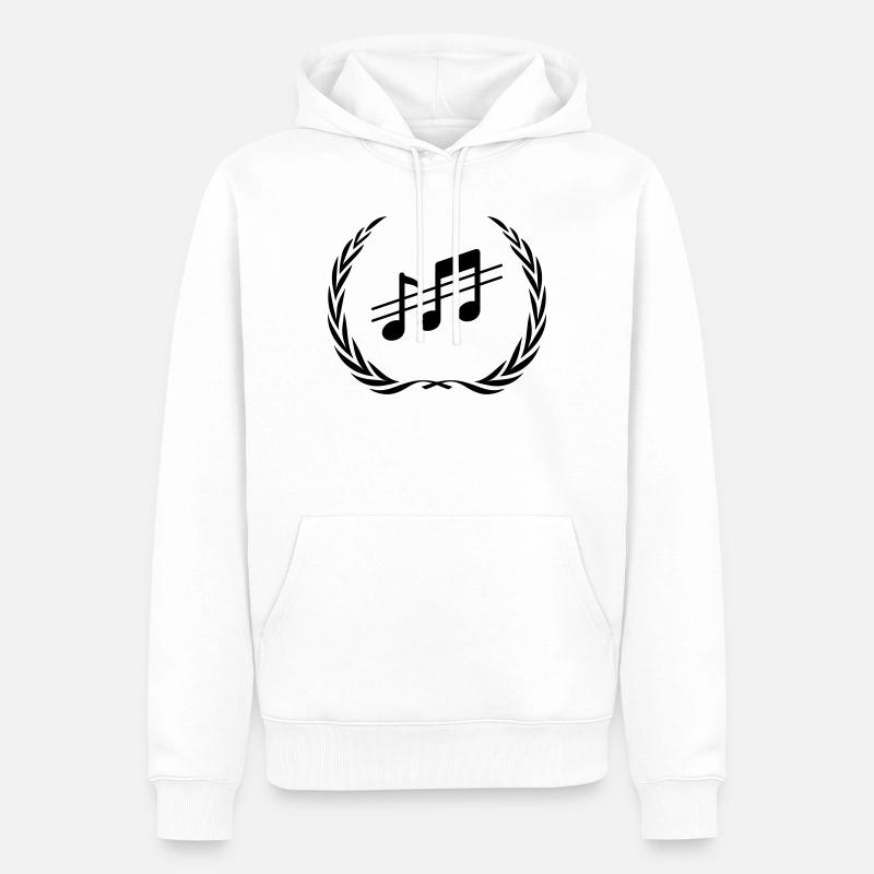 Couronne de notes de musique - Sweat à capuche Premium bio Homme - blanc