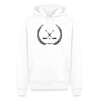 Couronne de bâton de hockey sur glace - Sweat à capuche Premium bio Homme - blanc - Devant - Nico (187cm)