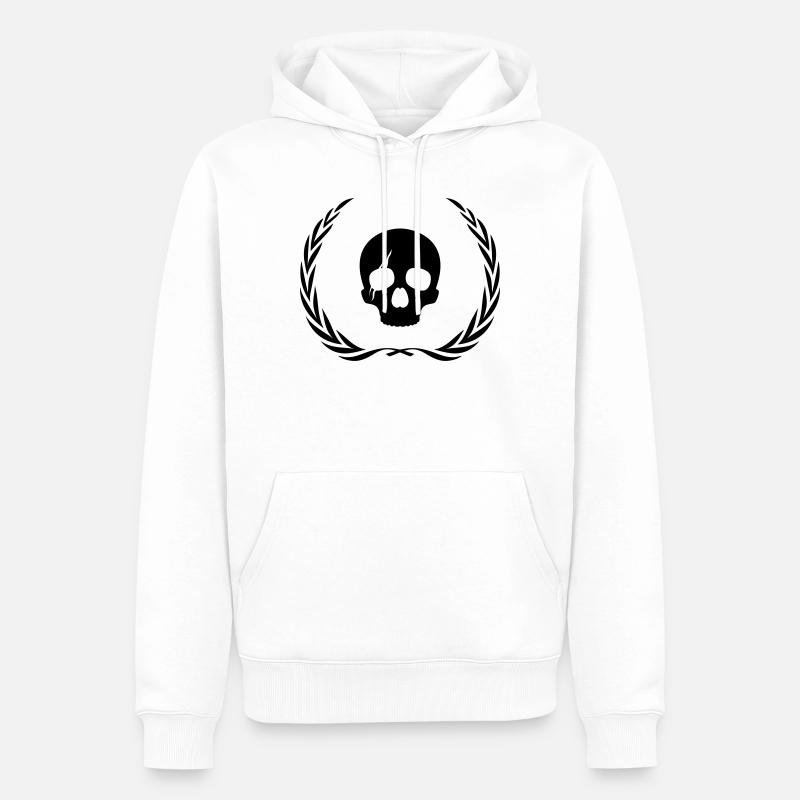 Couronne de crâne de squelette - Sweat à capuche Premium bio Homme - blanc