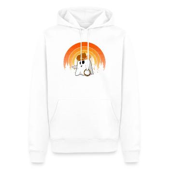 Howdy Cowboy Ghost Lustige Halloween Retro-Sonnenuntergang - Männer Premium Bio Hoodie - Weiß - Vorne - Nico (187cm)
