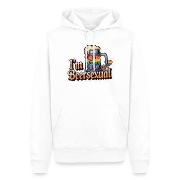 Je suis beersexual - Logo de Cool Beer - Sweat à capuche Premium bio Homme - blanc - Devant - Nico (187cm)