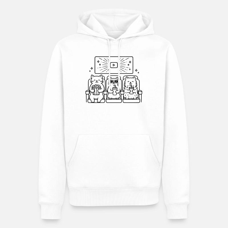 Art de ligne cinéma Cats - Sweat à capuche Premium bio Homme - blanc