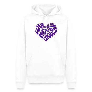 Lila Wortherz Liebe Muster - Männer Premium Bio Hoodie - Weiß - Vorne - Nico (187cm)